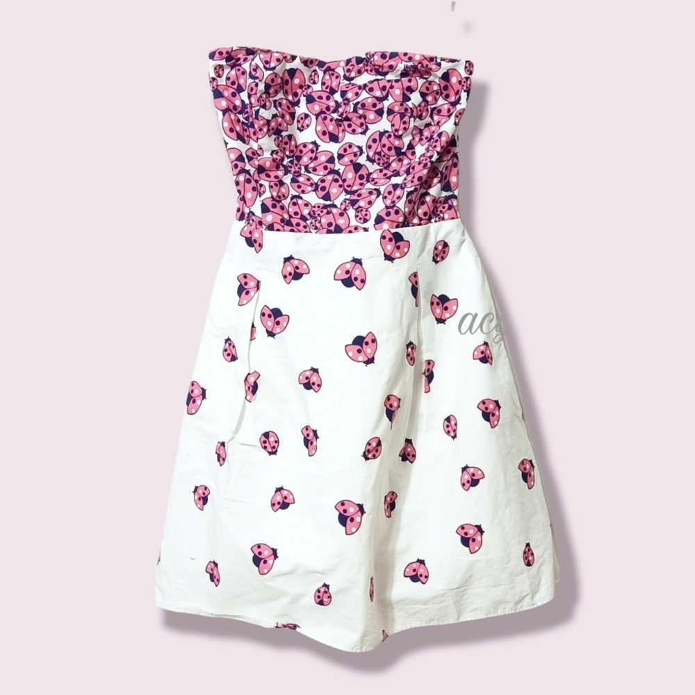 EUC Lilly Pulitzer Felicity Strapless Dress Ladybug